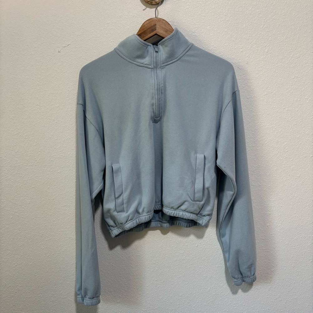 90 Degree By Reflex Sky Blue Quarter-Zip Top